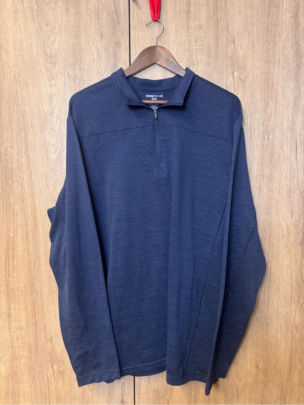 SwissTech Men’s Long Sleeve Techwear Casual Dark Navy Knit 1/4 Zip Pullover XXL